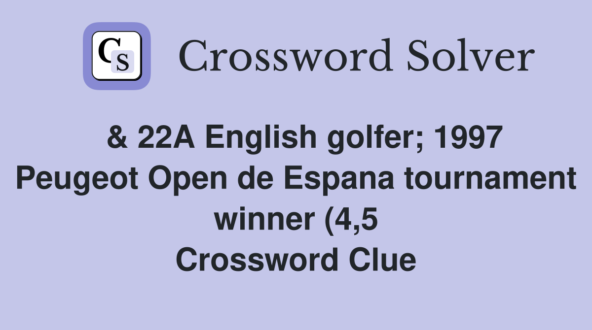 22A English golfer 1997 Peugeot Open de Espana tournament winner (4 22A English golfer 1997 Peugeot Open de Espana tournament winner (4