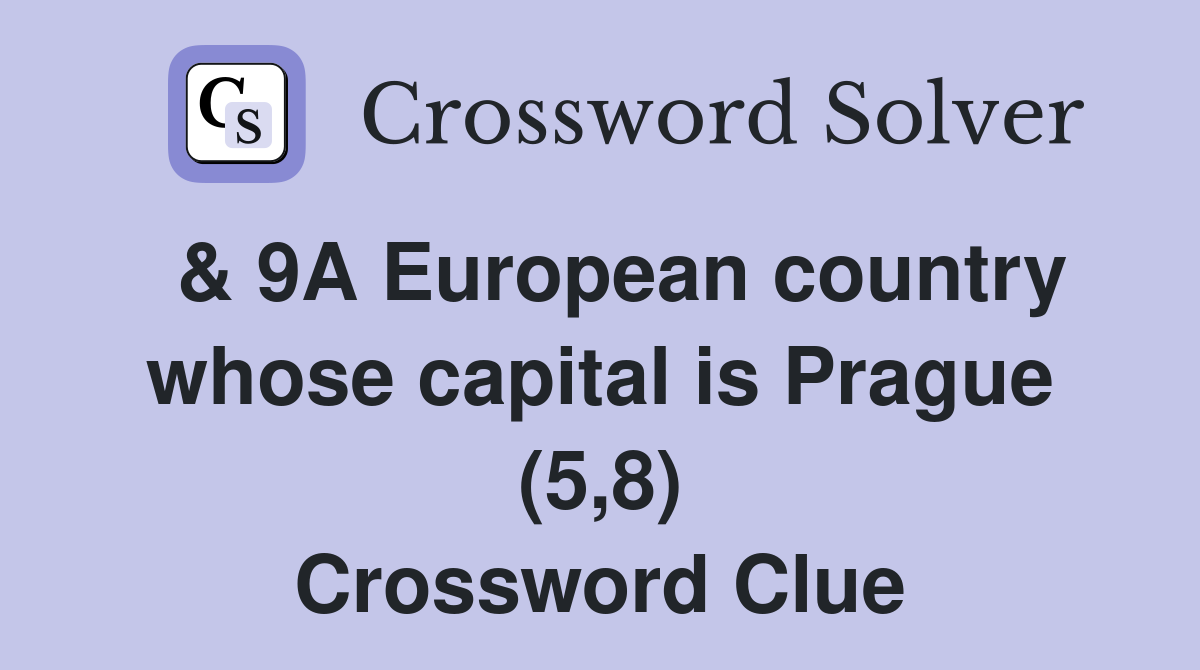  & 9A European country whose capital is Prague (5,8) Crossword Clue