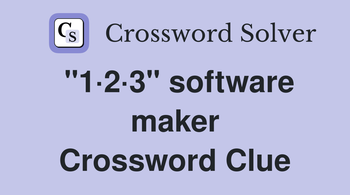 "1·2·3" software maker Crossword Clue