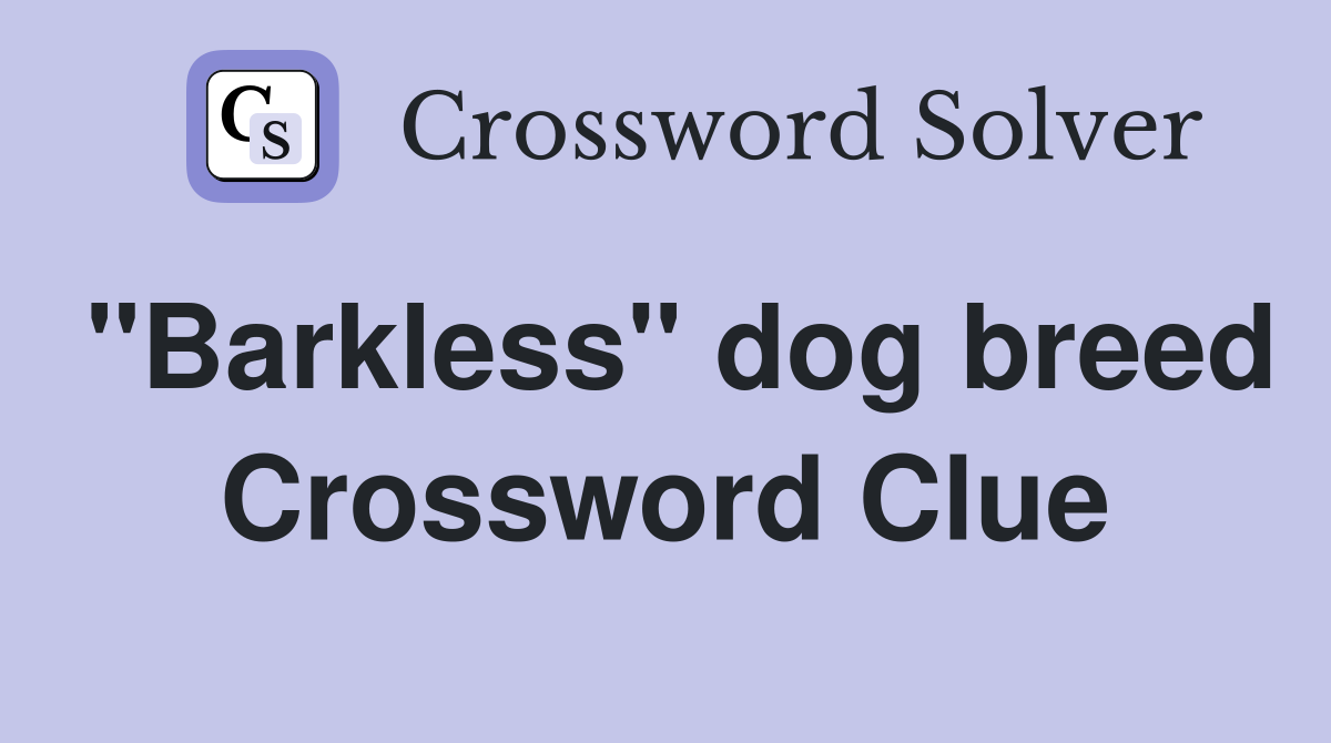 "Barkless" dog breed Crossword Clue