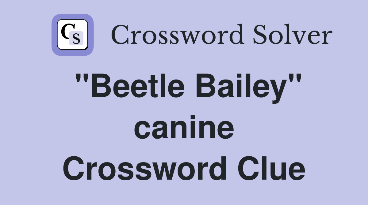 "Beetle Bailey" canine Crossword Clue