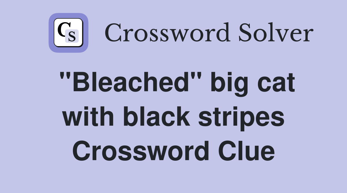 "Bleached" big cat with black stripes Crossword Clue