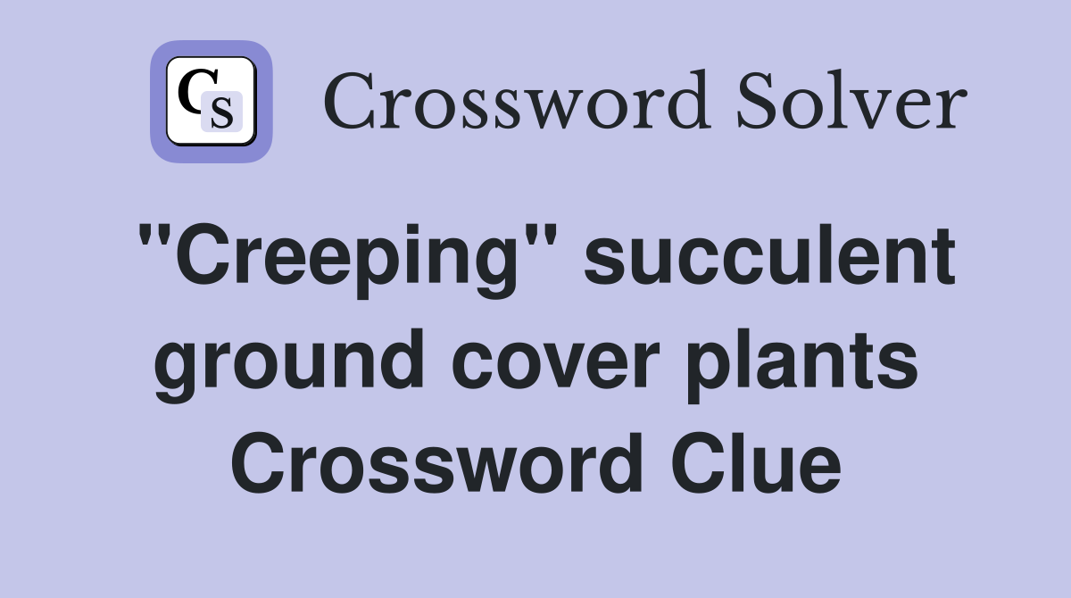 "Creeping" succulent ground cover plants Crossword Clue