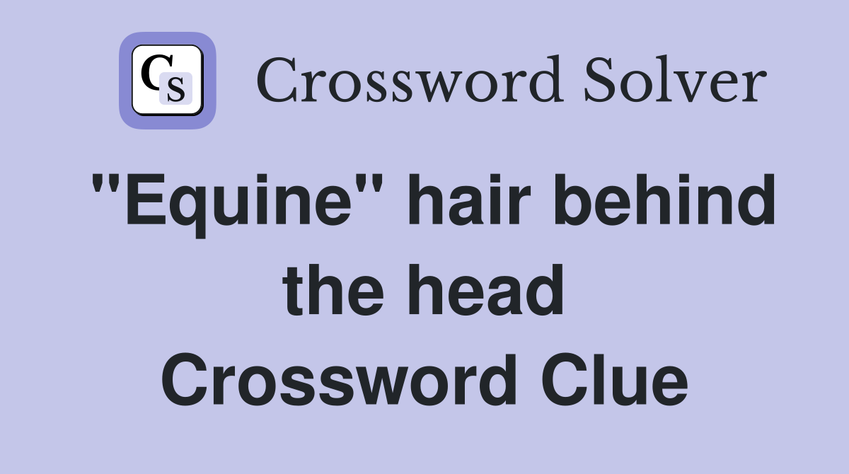 "Equine" hair behind the head Crossword Clue