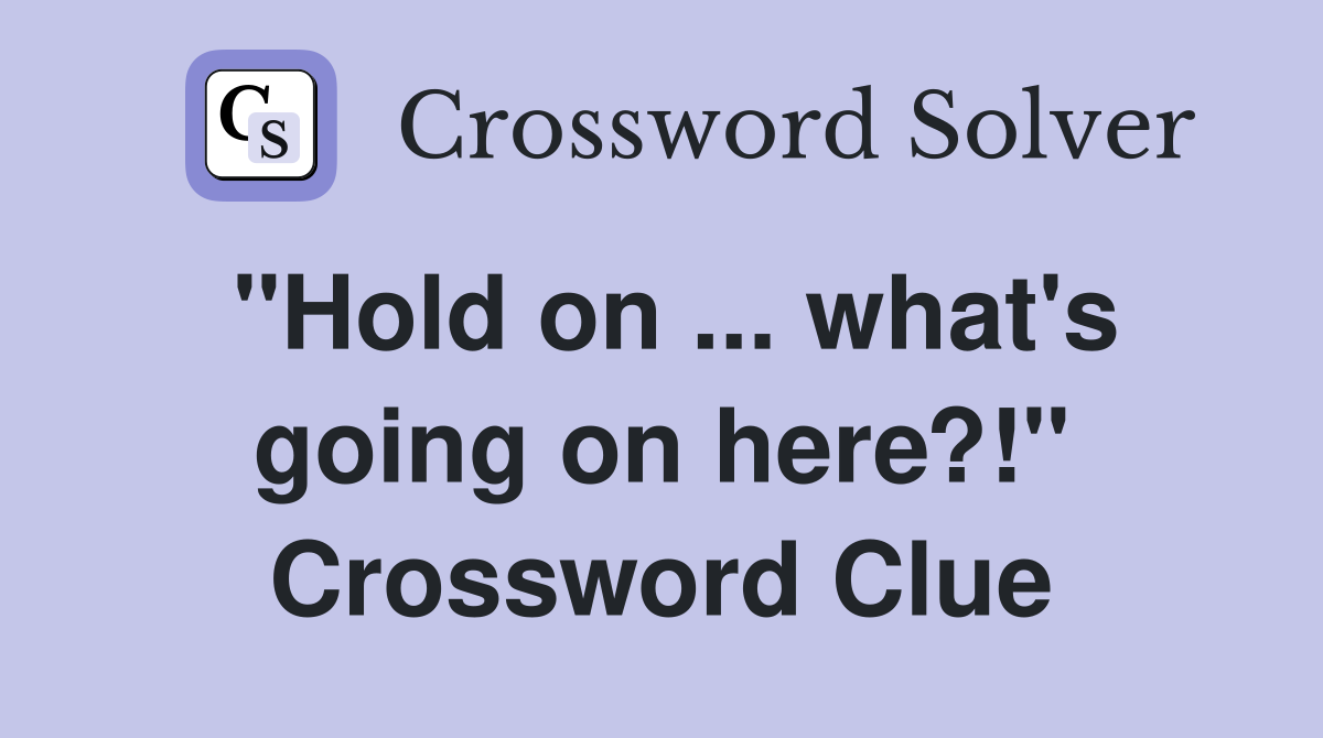 "Hold on ... what's going on here?!" Crossword Clue