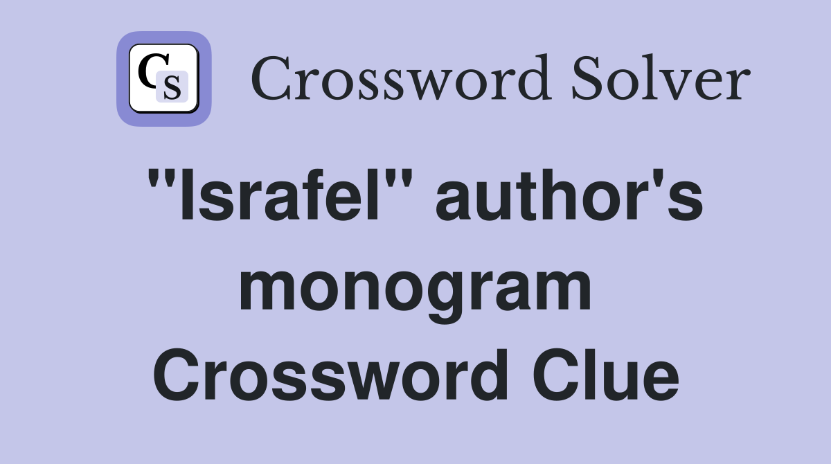 "Israfel" author's monogram Crossword Clue