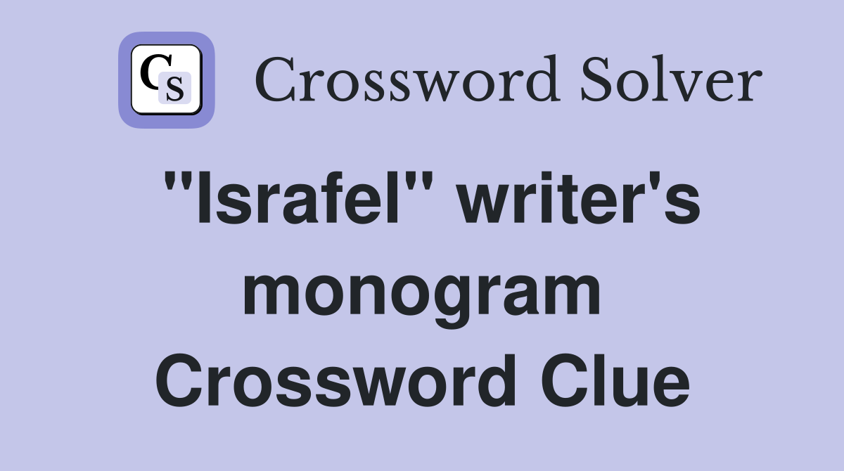 "Israfel" writer's monogram Crossword Clue