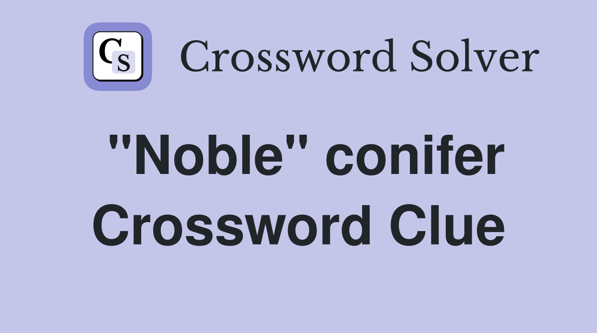 "Noble" conifer Crossword Clue