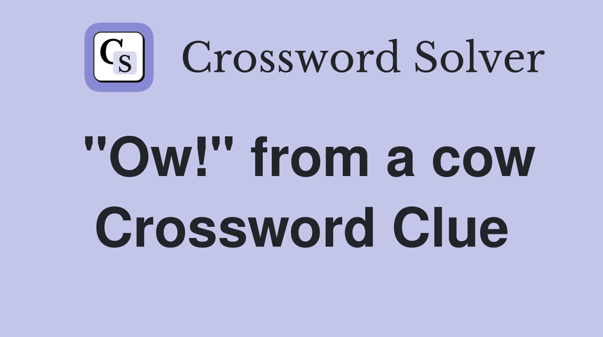 "Ow!" from a cow Crossword Clue