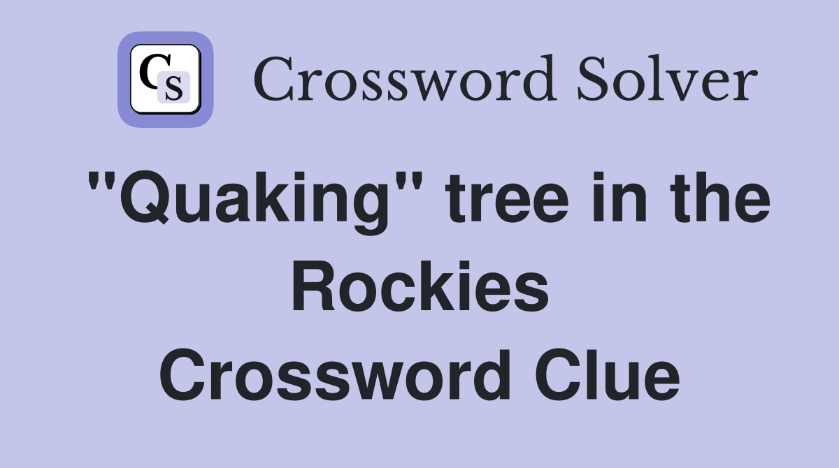 "Quaking" tree in the Rockies Crossword Clue