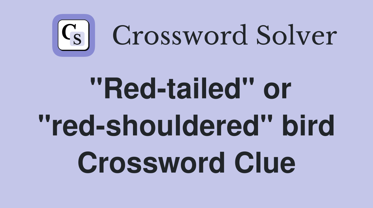 "Red-tailed" or "red-shouldered" bird Crossword Clue