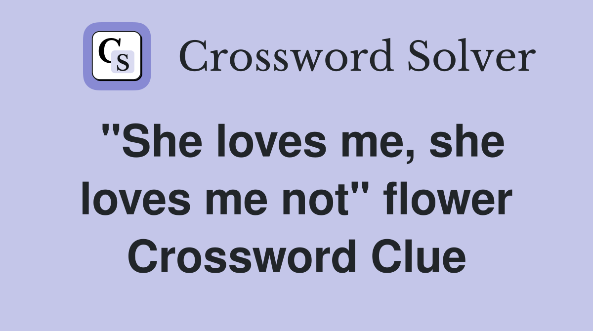 "She loves me, she loves me not" flower Crossword Clue