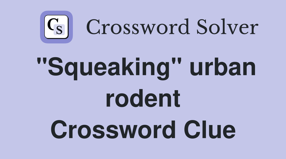 "Squeaking" urban rodent Crossword Clue