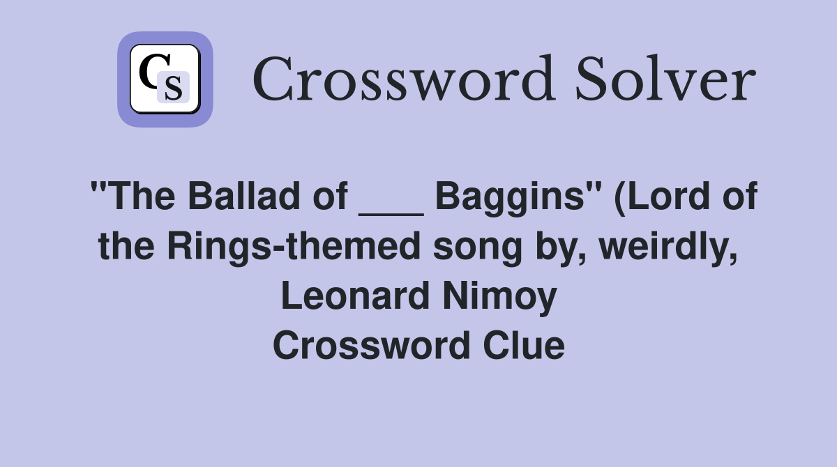 quot The Ballad of Baggins quot (Lord of the Rings themed song by weirdly quot The Ballad of Baggins quot (Lord of the Rings themed song by weirdly