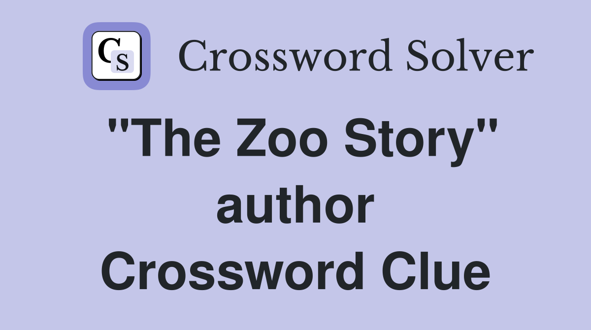"The Zoo Story" author Crossword Clue