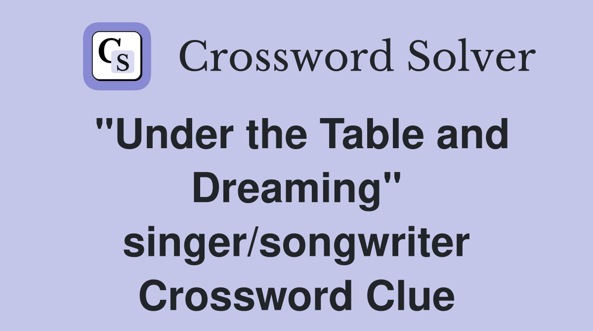 "Under the Table and Dreaming" singer/songwriter Crossword Clue