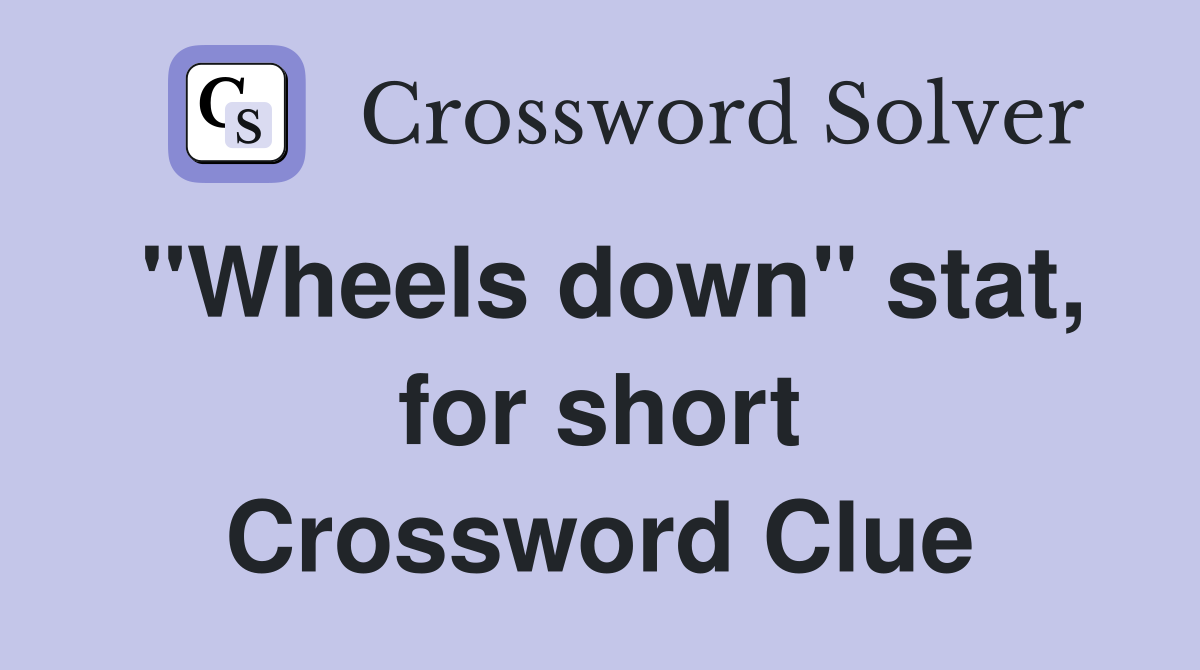 "Wheels down" stat, for short Crossword Clue