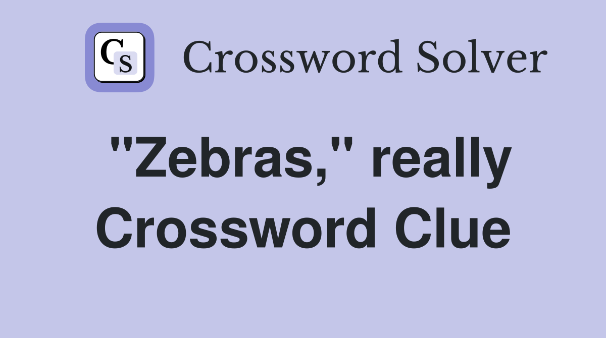"Zebras," really Crossword Clue