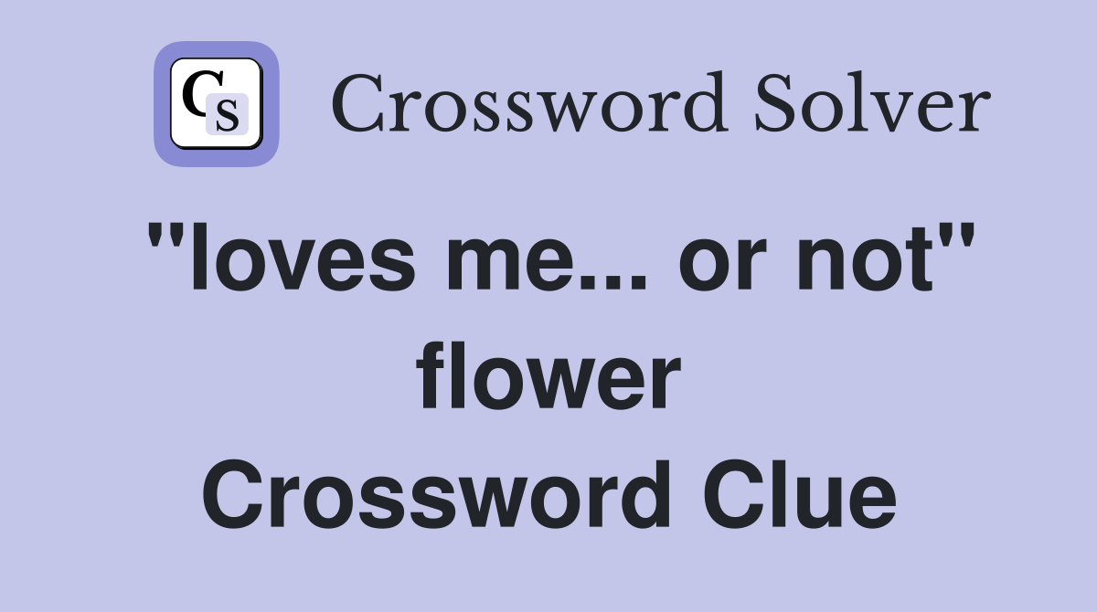 "loves me... or not" flower Crossword Clue
