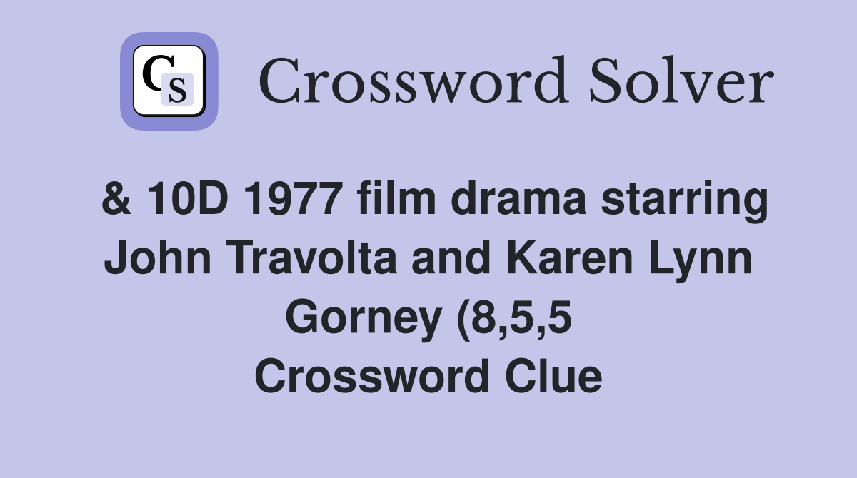 10D 1977 film drama starring John Travolta and Karen Lynn Gorney (8 5 10D 1977 film drama starring John Travolta and Karen Lynn Gorney (8 5