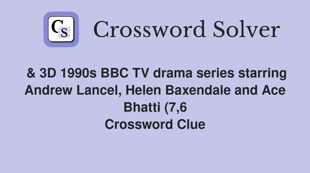 3D 1990s BBC TV drama series starring Andrew Lancel Helen Baxendale 3D 1990s BBC TV drama series starring Andrew Lancel Helen Baxendale