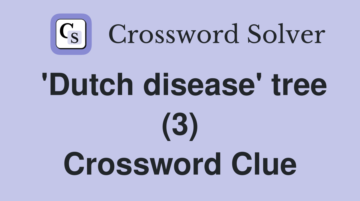 'Dutch disease' tree (3) Crossword Clue
