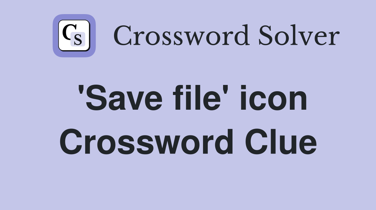 'Save file' icon Crossword Clue