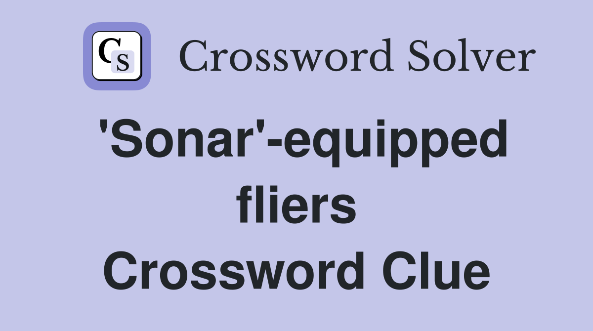 'Sonar'-equipped fliers Crossword Clue
