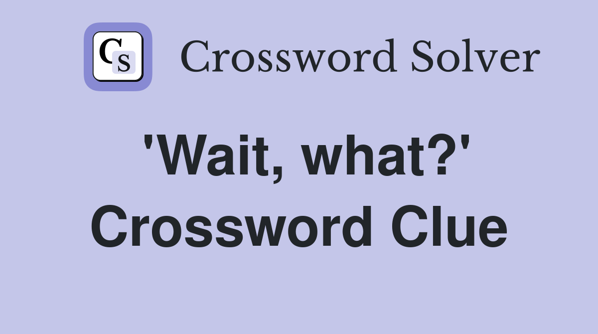 'Wait, what?' Crossword Clue