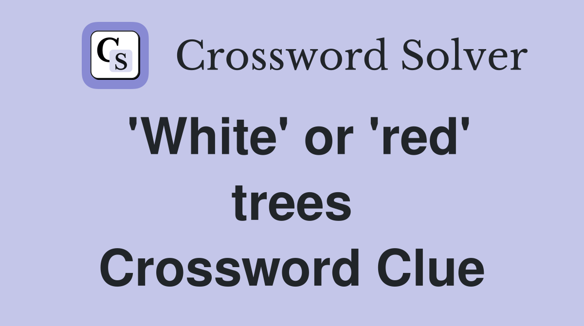 'White' or 'red' trees Crossword Clue