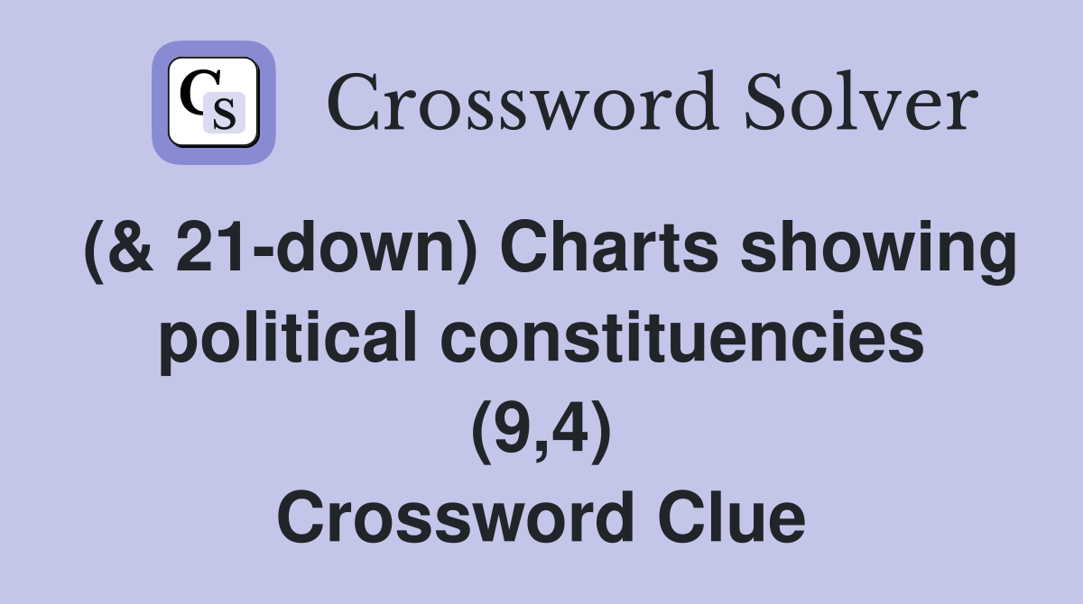 (& 21-down) Charts showing political constituencies (9,4) Crossword Clue