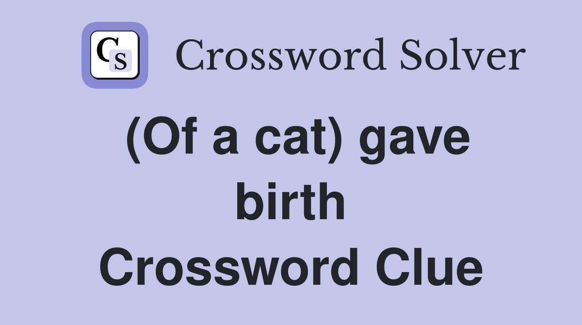 (Of a cat) gave birth Crossword Clue
