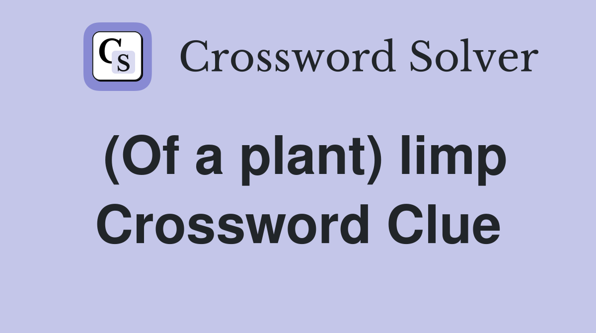 (Of a plant) limp Crossword Clue