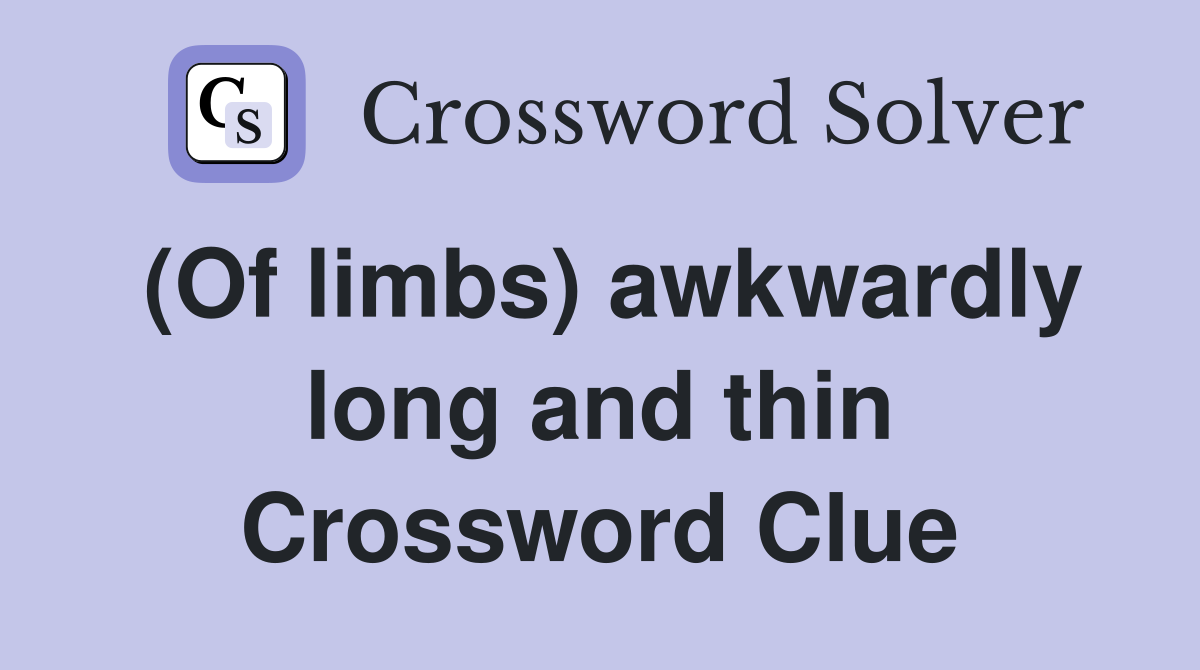 (Of limbs) awkwardly long and thin Crossword Clue