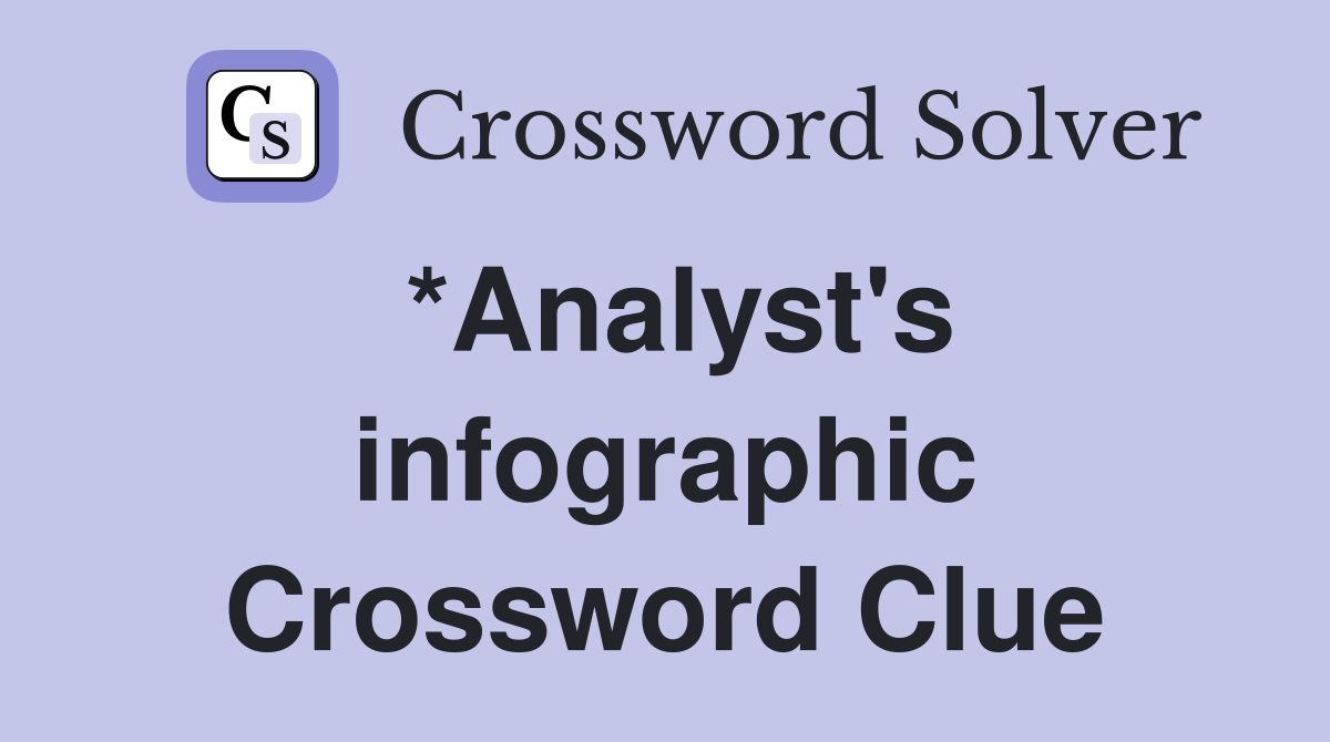 *Analyst's infographic Crossword Clue