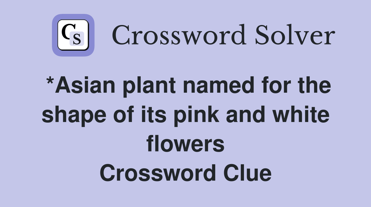 *Asian plant named for the shape of its pink and white flowers Crossword Clue