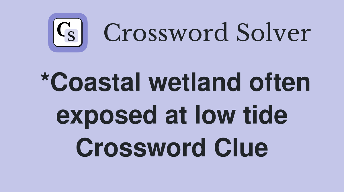 *Coastal wetland often exposed at low tide Crossword Clue
