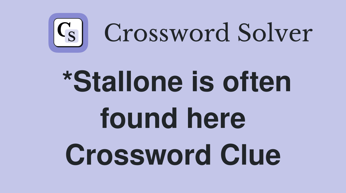 *Stallone is often found here Crossword Clue