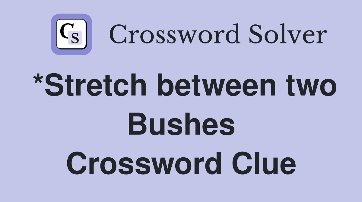 *Stretch between two Bushes Crossword Clue