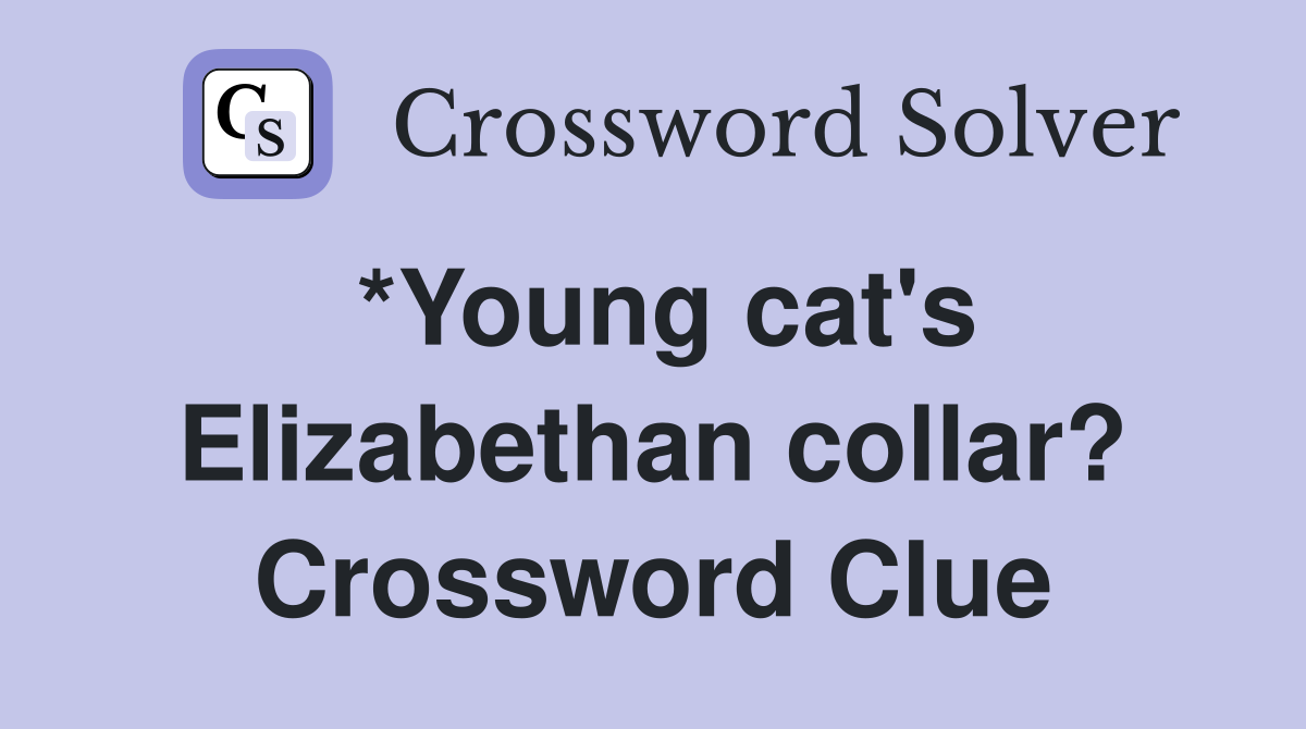 *Young cat's Elizabethan collar? Crossword Clue