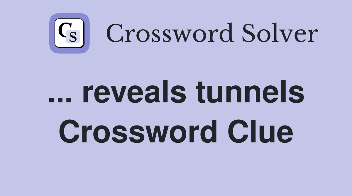 ... reveals tunnels  Crossword Clue