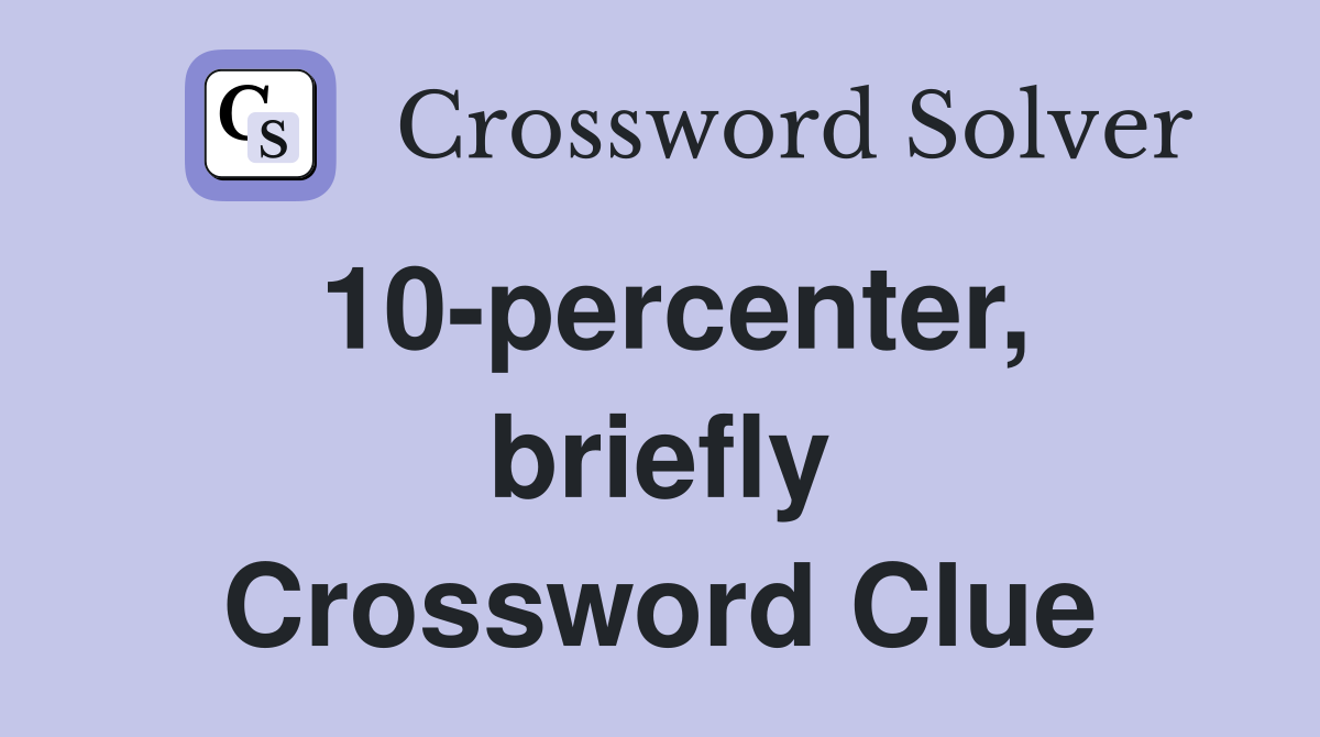 10-percenter, briefly Crossword Clue