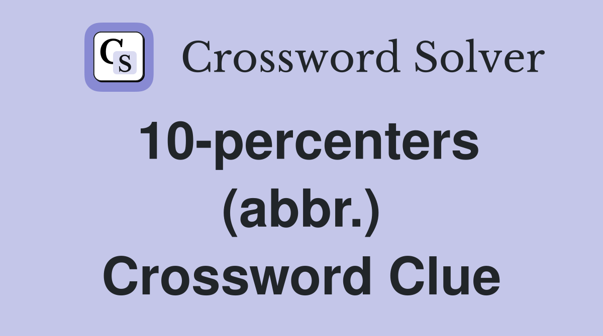 10-percenters (abbr.) Crossword Clue