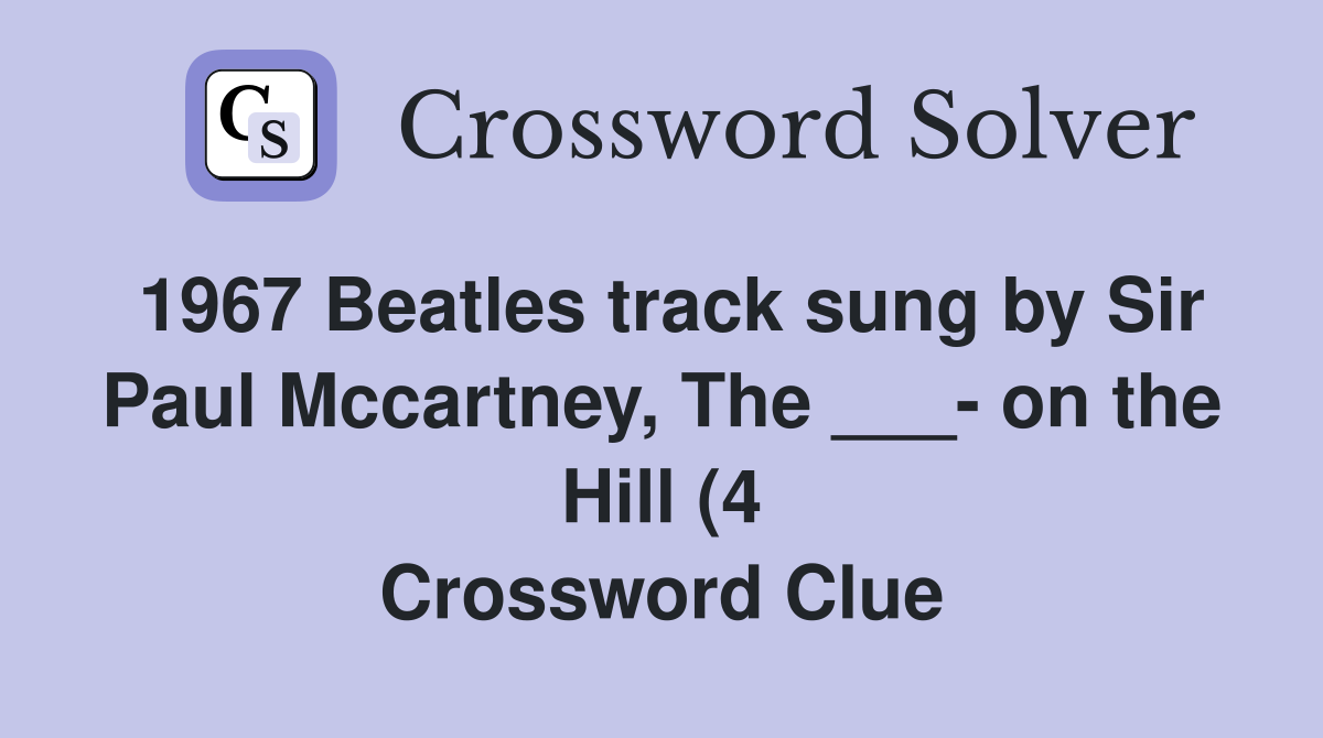 1967 Beatles track sung by Sir Paul Mccartney The on the Hill (4 1967 Beatles track sung by Sir Paul Mccartney The on the Hill (4