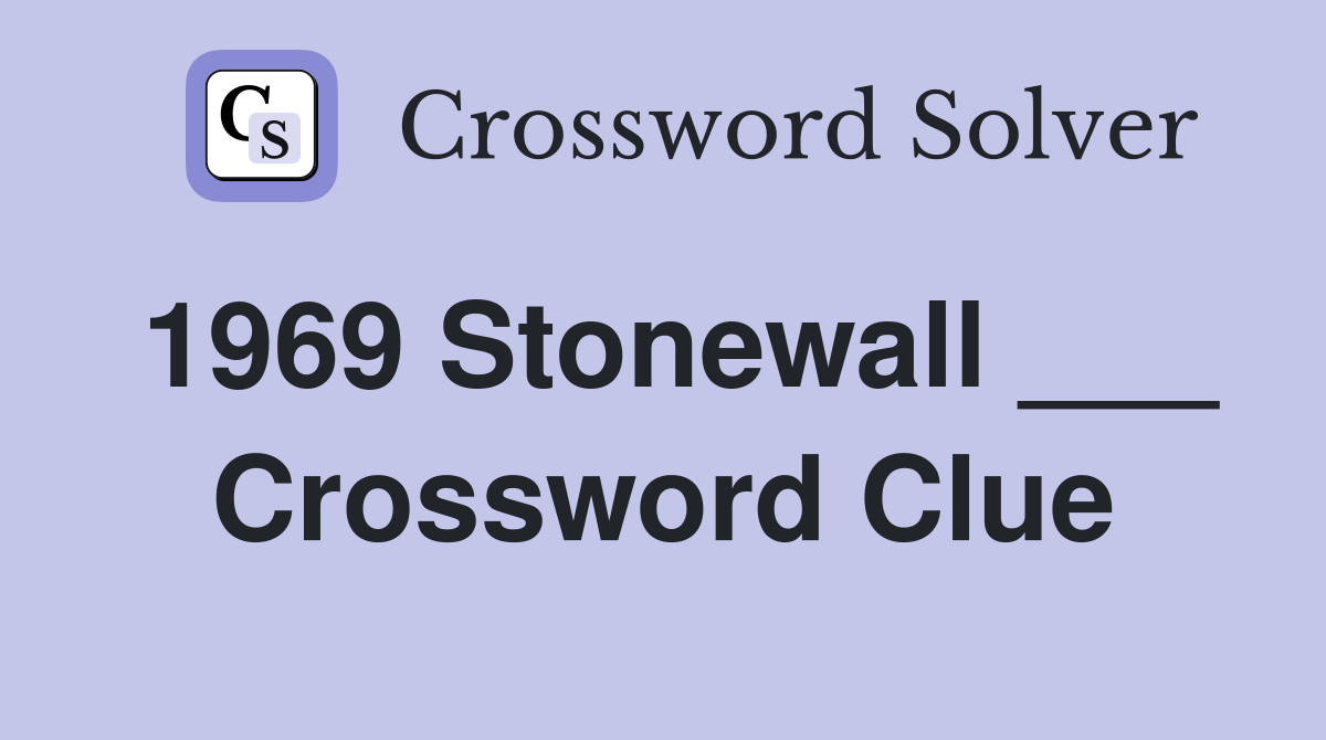 1969 Stonewall ___ Crossword Clue
