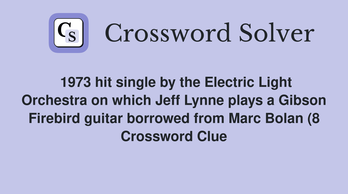 1973 hit single by the Electric Light Orchestra on which Jeff Lynne 1973 hit single by the Electric Light Orchestra on which Jeff Lynne