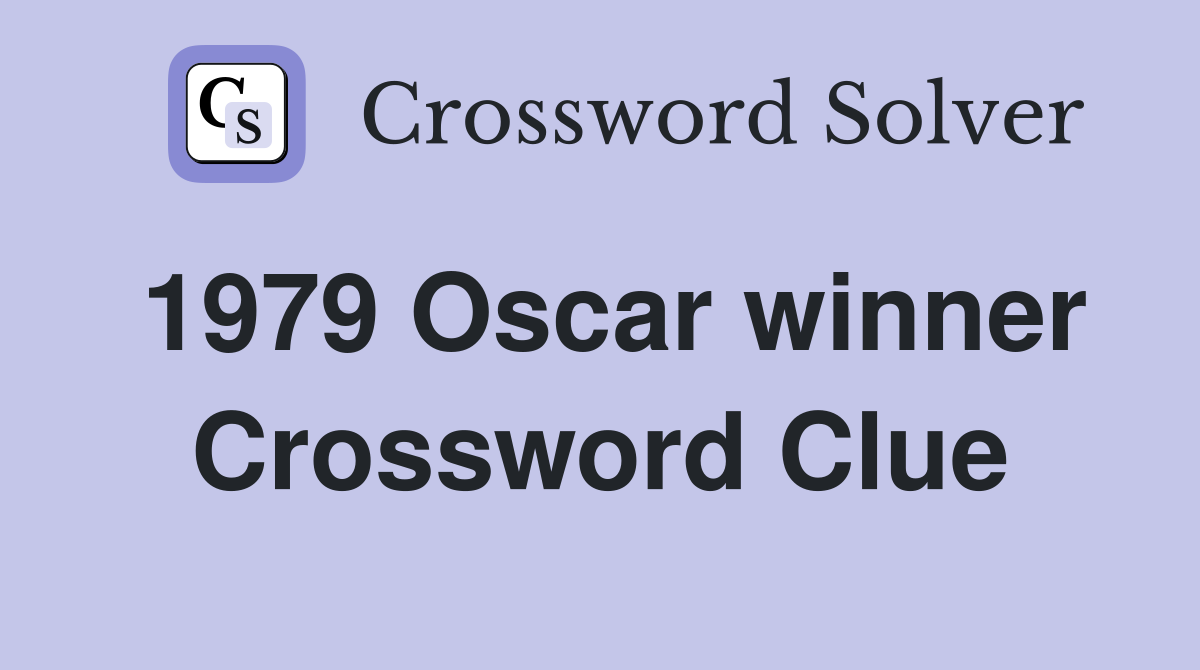 1979 Oscar winner Crossword Clue