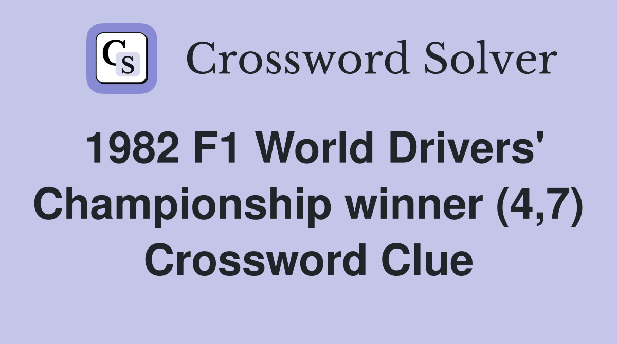 1982 F1 World Drivers' Championship winner (4,7) Crossword Clue
