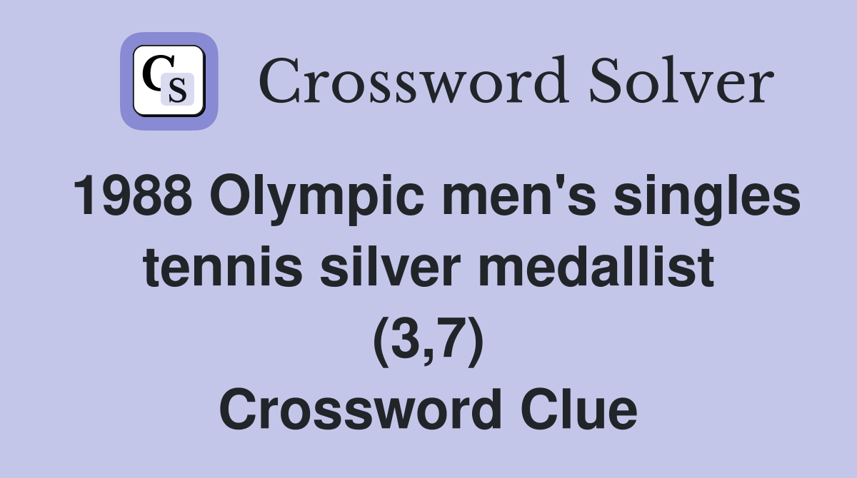 1988 Olympic men's singles tennis silver medallist (3,7) Crossword Clue