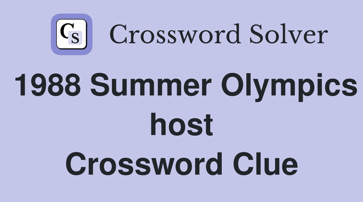 1988 Summer Olympics host Crossword Clue